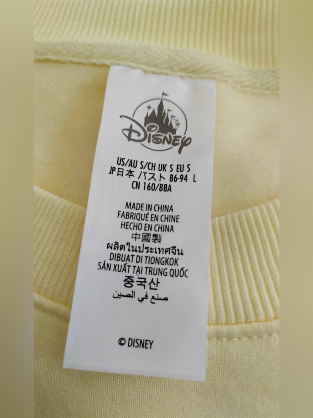 Oversized Disney Parks Sweatshirt 2025 Embroidered Mickey Yellow Adult - Picture 6 of 6